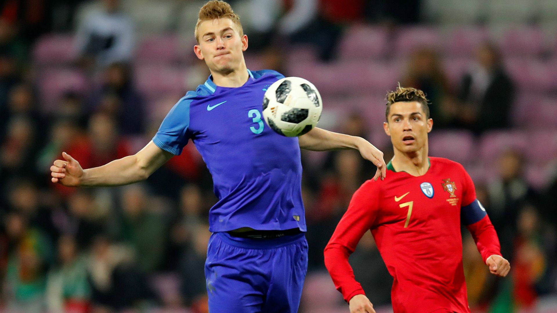 Matthijs de Ligt, Cristiano Ronaldo, Portugal - Netherlands 03262018