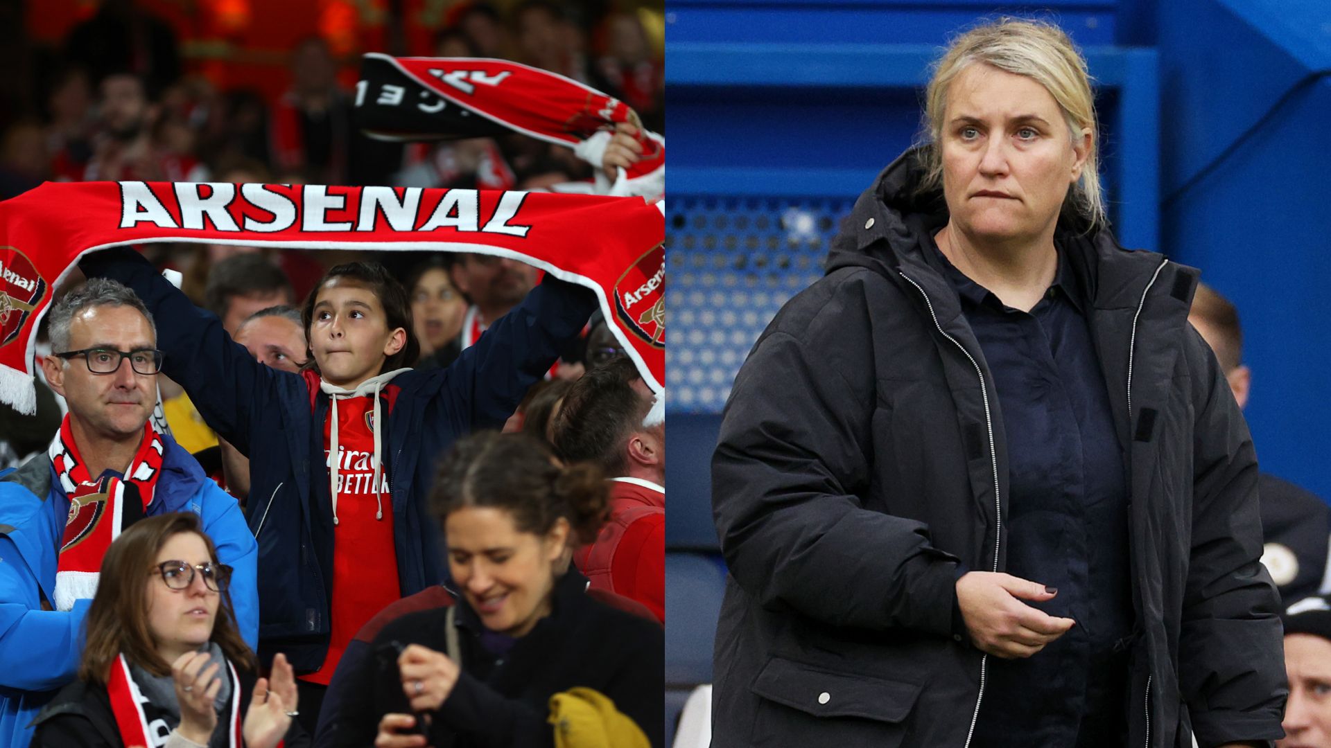 Arsenal fans Emma Hayes split