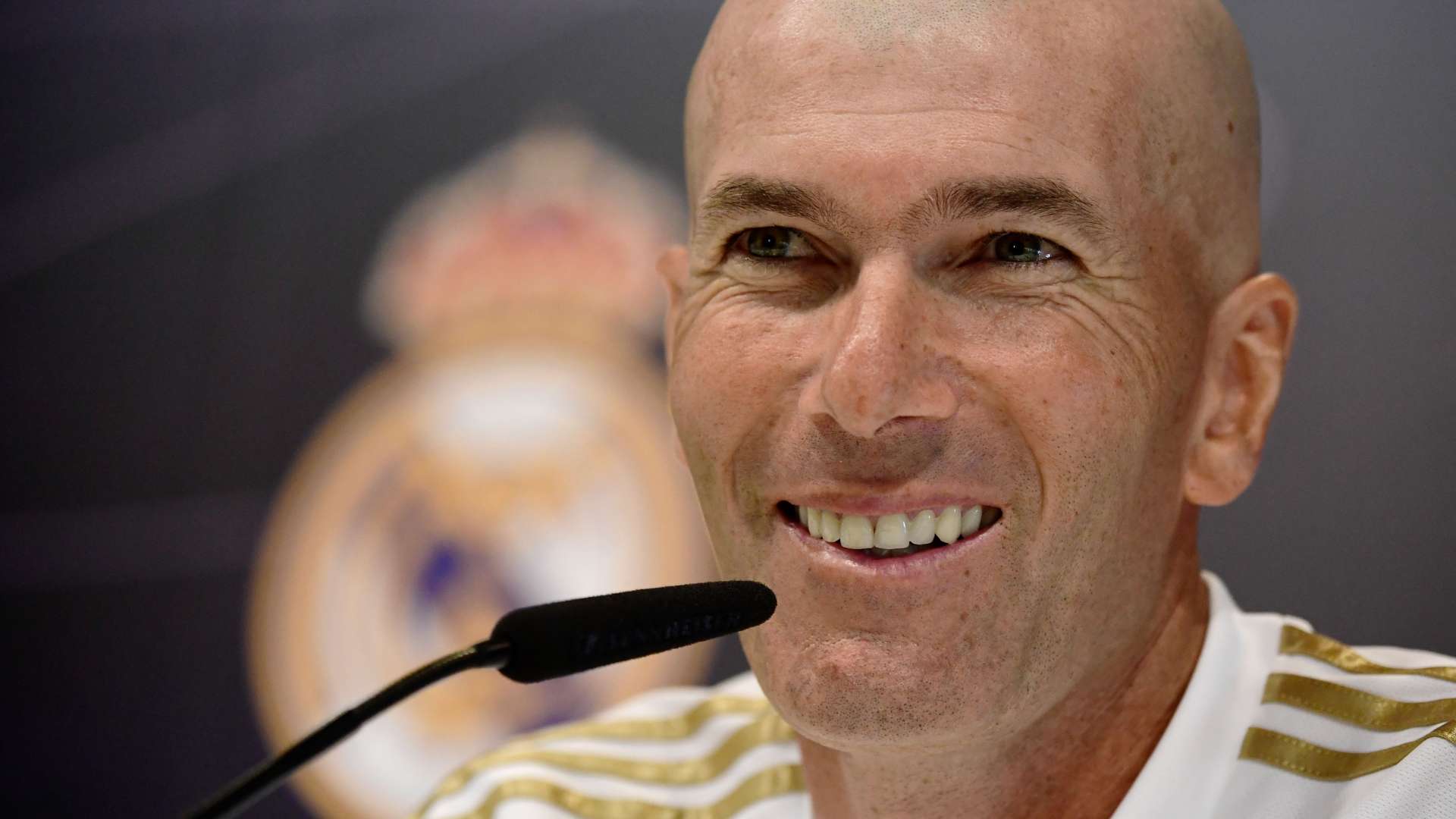 Zinedine Zidane, Real Madrid coach, during a press conference in 2019-20 season