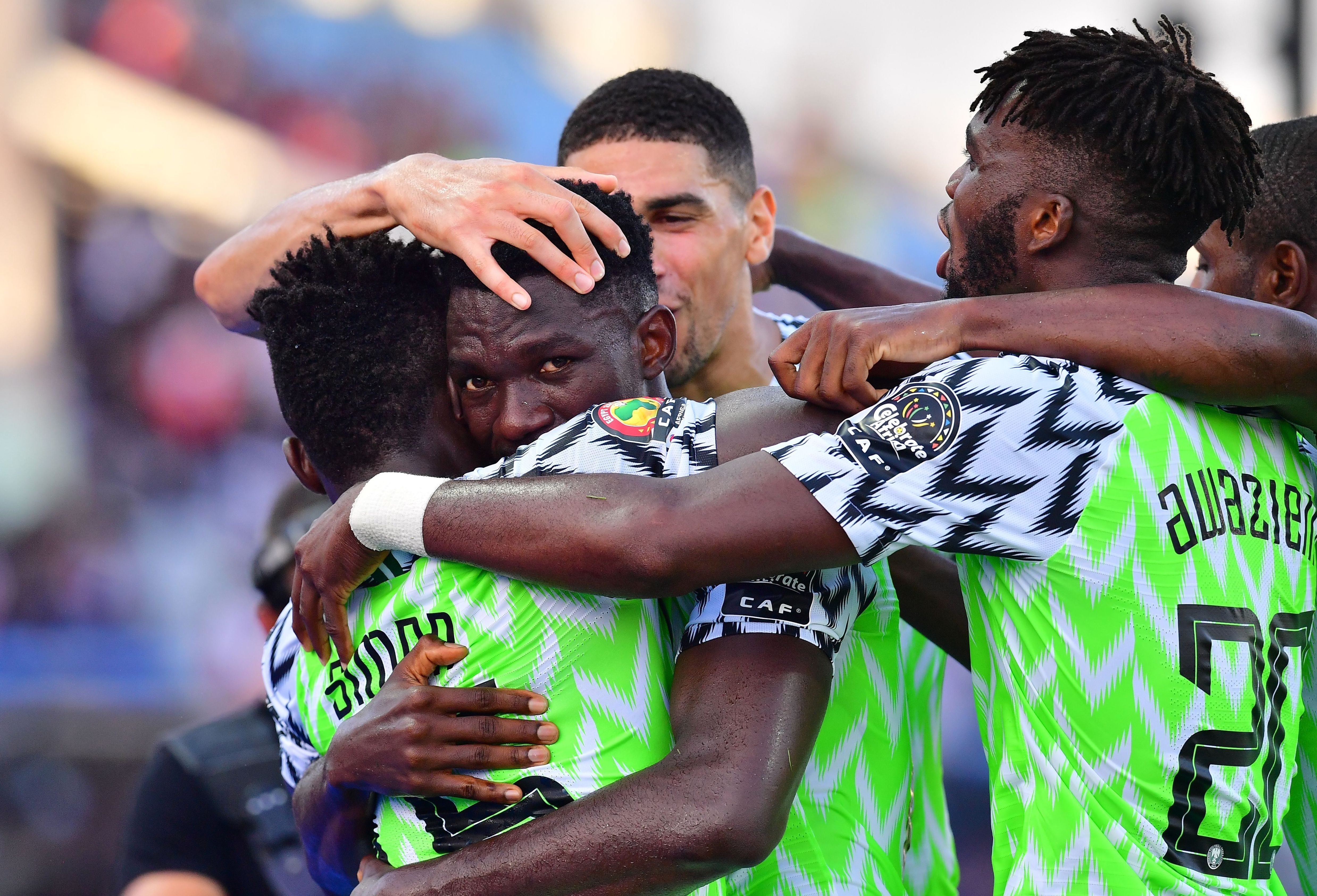 Nigeria Guinea goal celebration africa cup