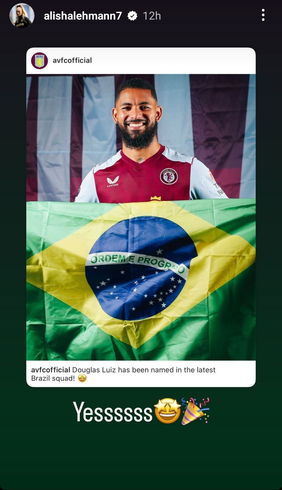 Alisha Lehmann Douglas Luiz Instagram