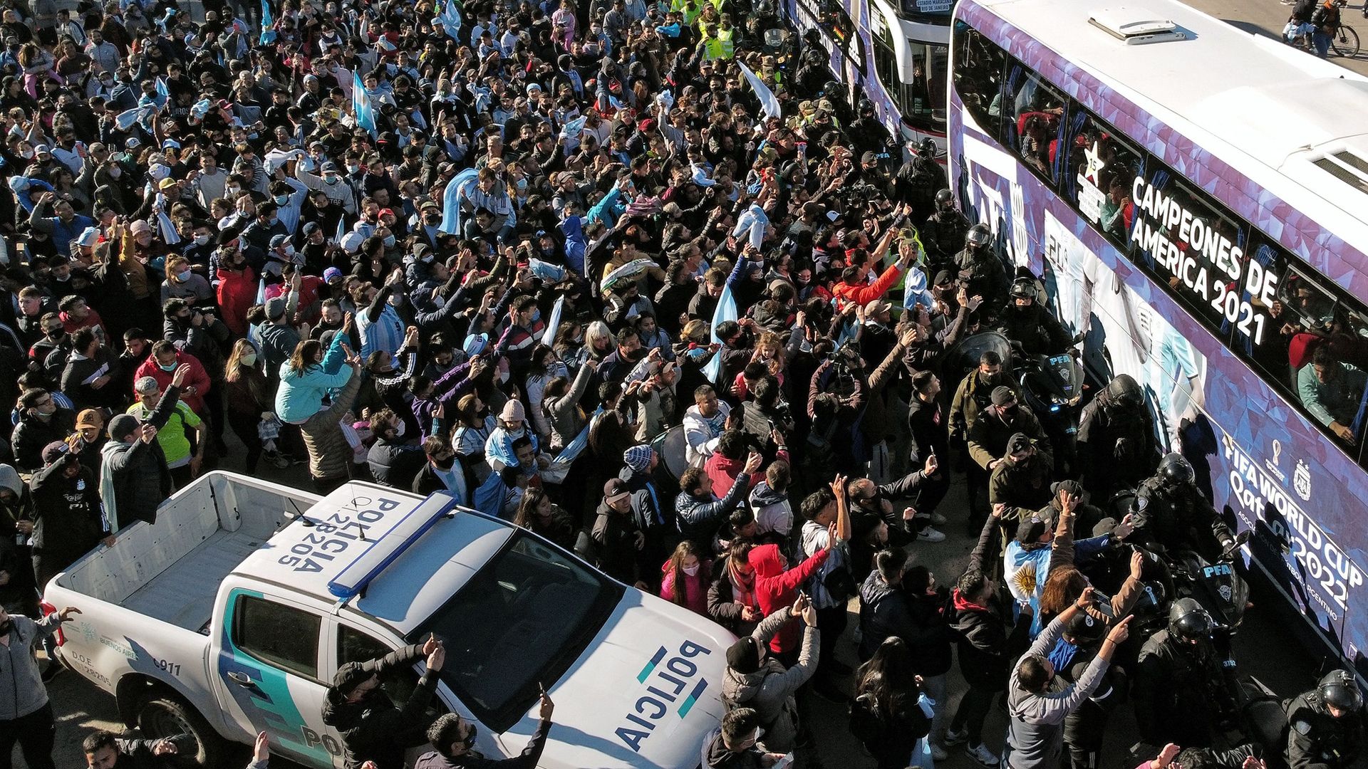 Festejos Argentina campeon Copa America 11072021