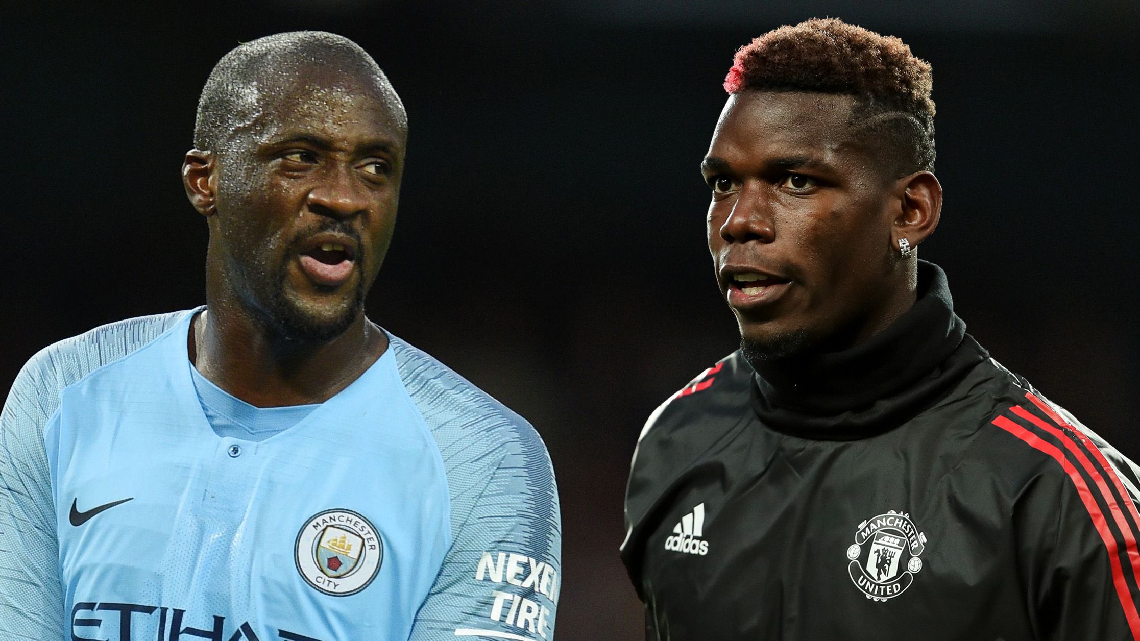 Yaya Toure Paul Pogba Manchester City Manchester United 2017-18