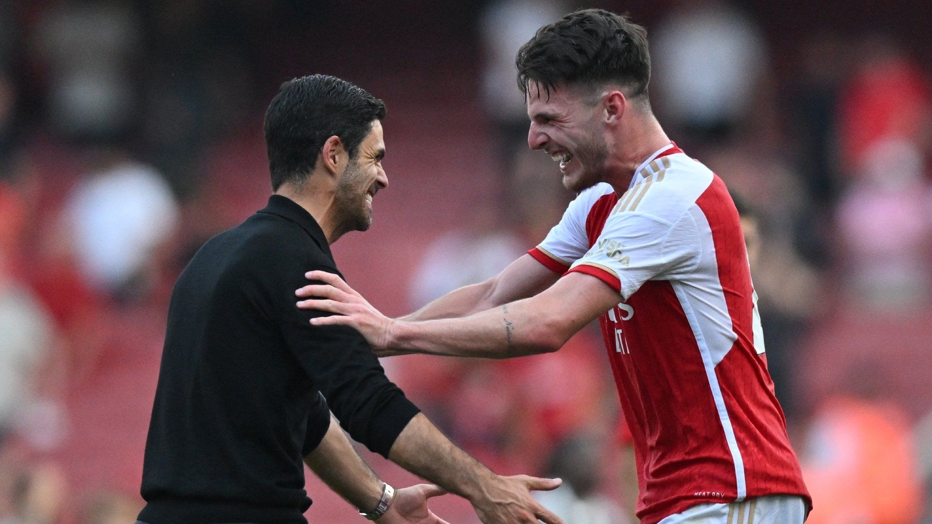 Mikel Arteta Declan Rice Arsenal 2023-24