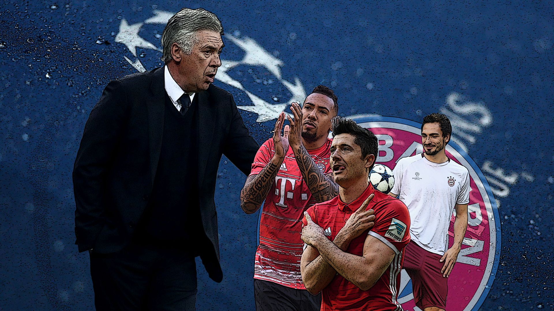 GFX Bayern Ancelotti Hummels Boateng vor REAL