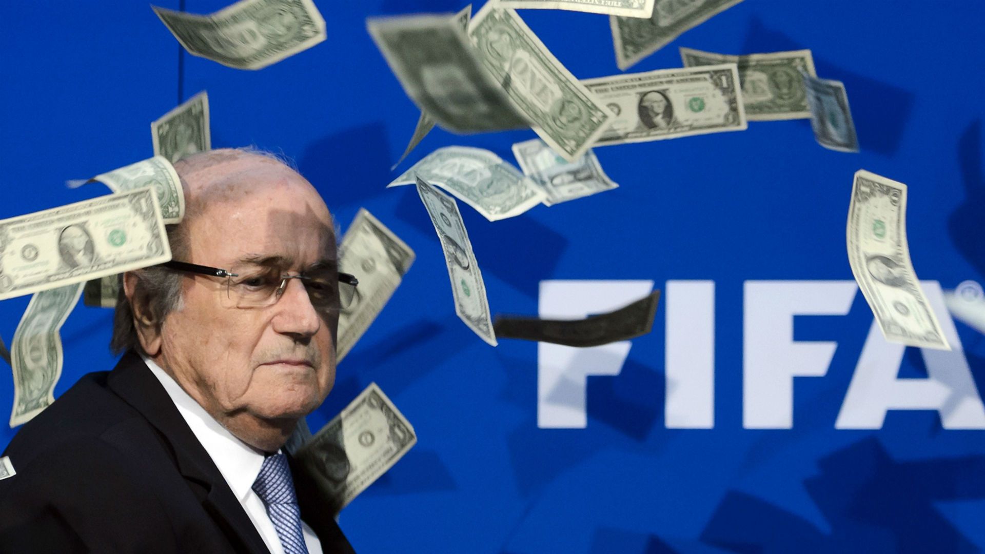 Sepp Blatter money thrown at Fifa press conference