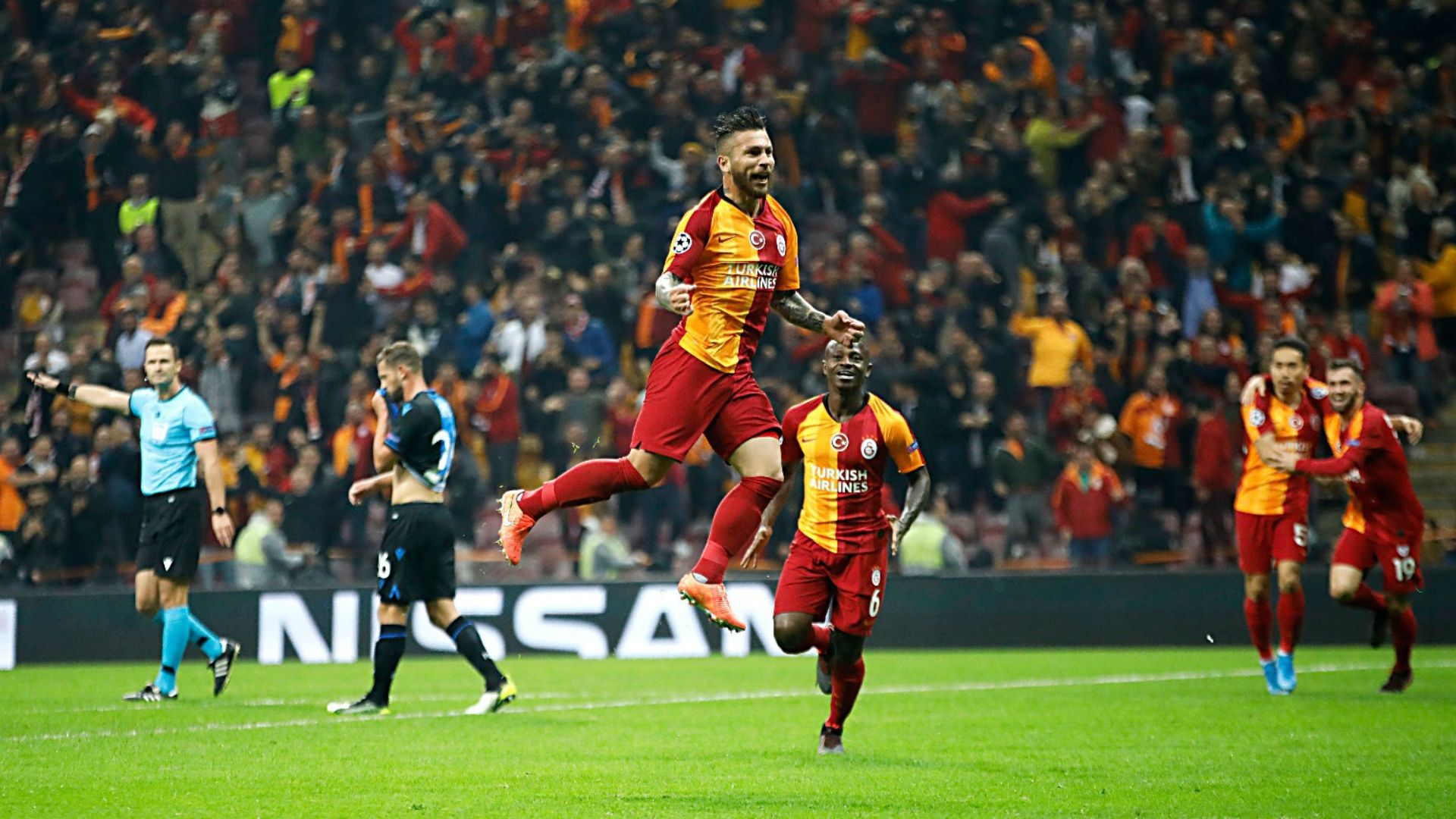 Adem Buyuk Galatasaray Club Brugge Gol Sevinci UCL 11262019
