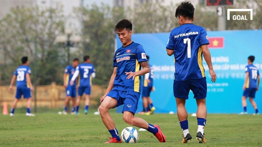 Đội tuyển Việt Nam tập luyện chuẩn bị vòng loại Asian Cup 2019 ngày 23/3