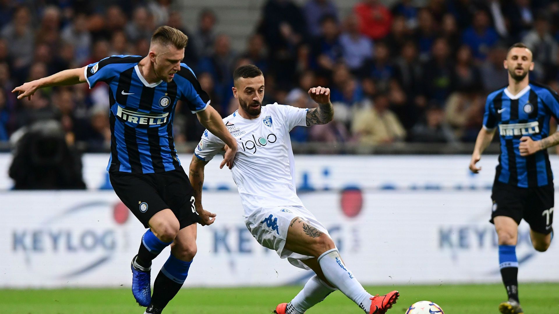 Milan Skriniar Francesco Caputo Inter Empoli