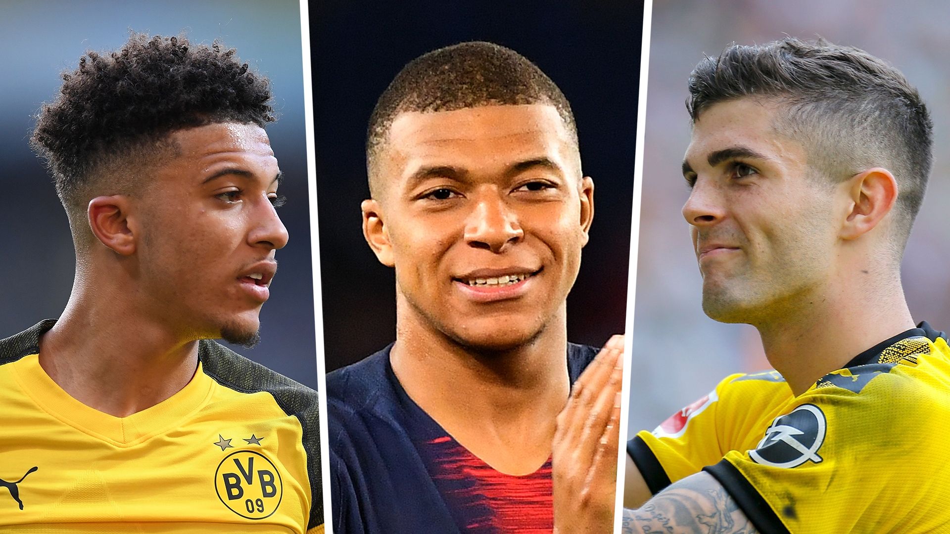 Jadon Sancho Kylian Mbappe Christian Pulisic