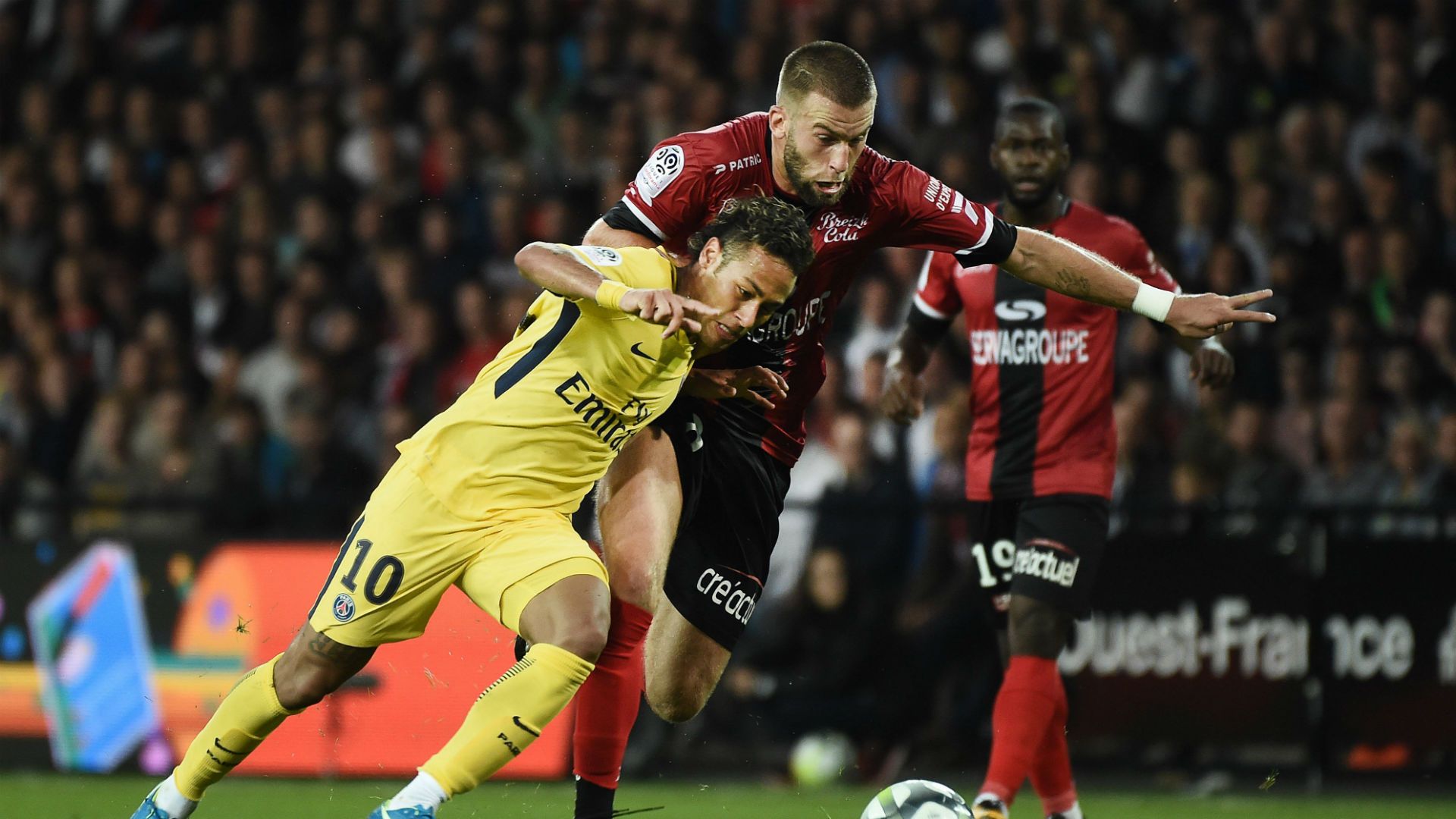 Neymar  Lucas Deaux EAG PSG Ligue 1 13082017