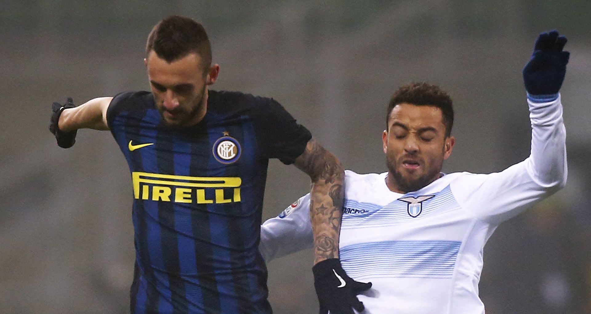 Marcelo Brozovic Felipe Anderson Inter Lazio Serie A