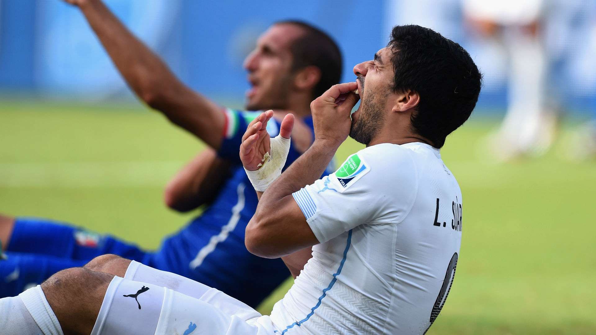 Luis Suarez Giorgio Chiellini 2014 World Cup