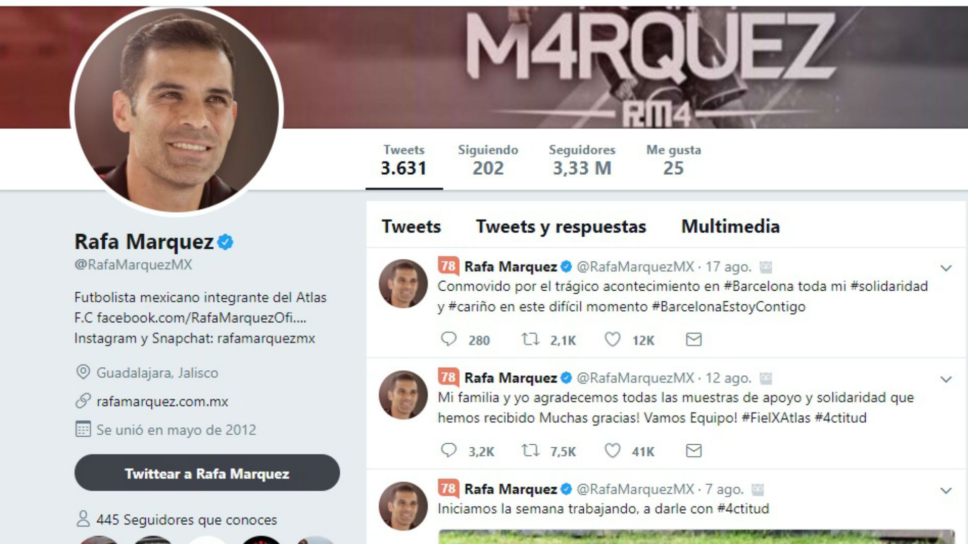 rafa marquez twitter
