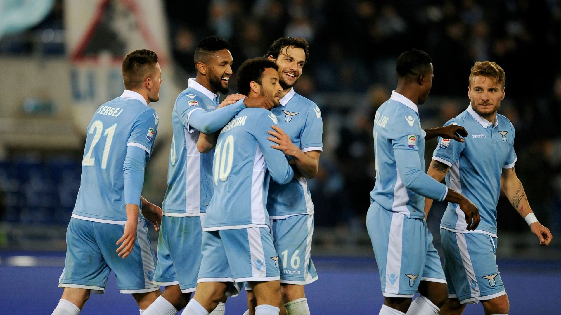 Lazio celebrating Lazio Torino Serie A