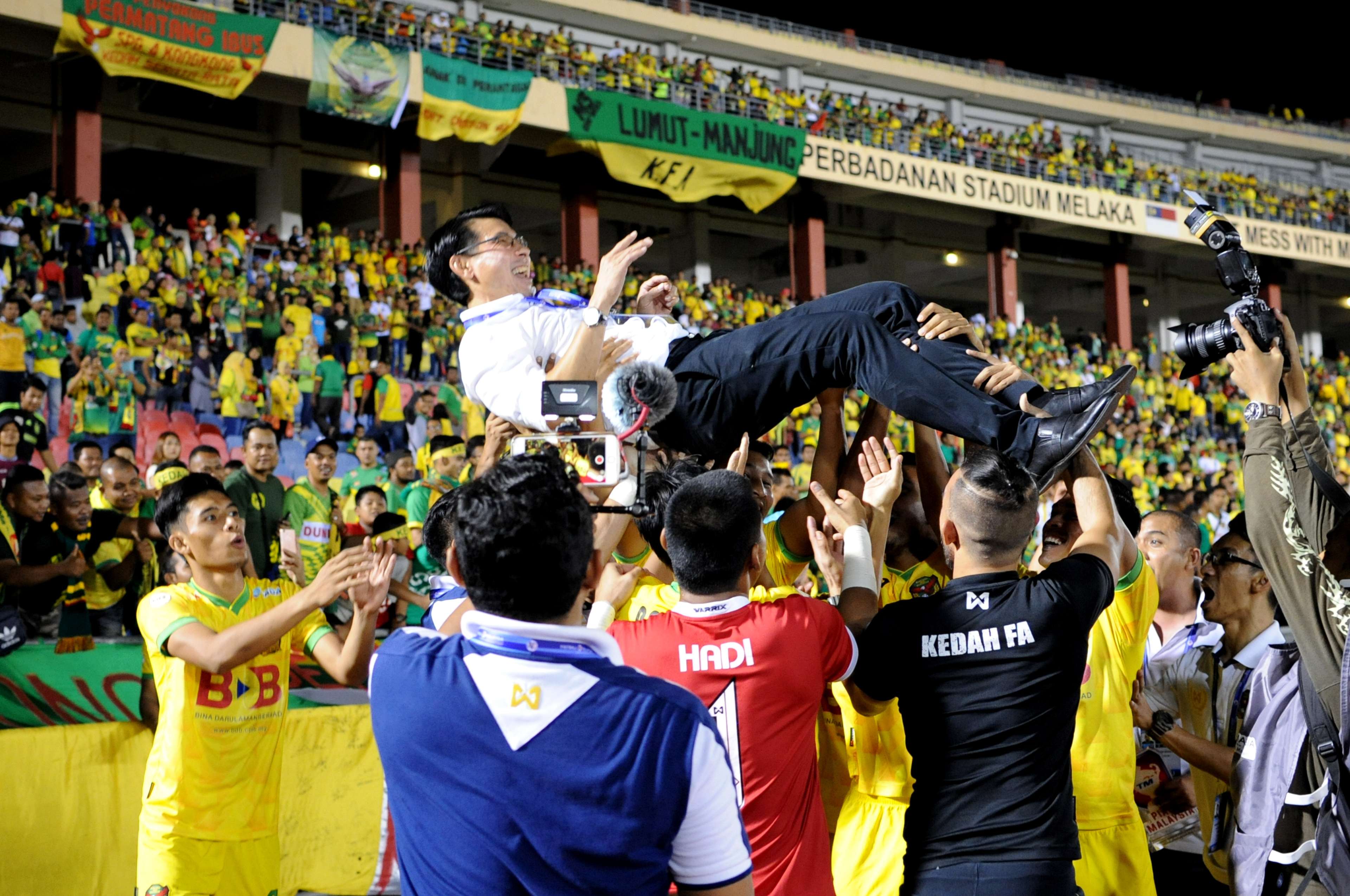 Kedah's Tan Cheng Hoe celebrating his team's win 2016