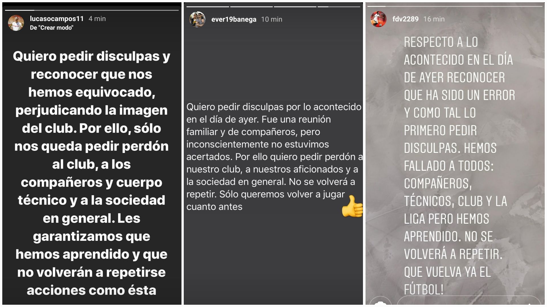 Disculpas jugadores del Sevilla