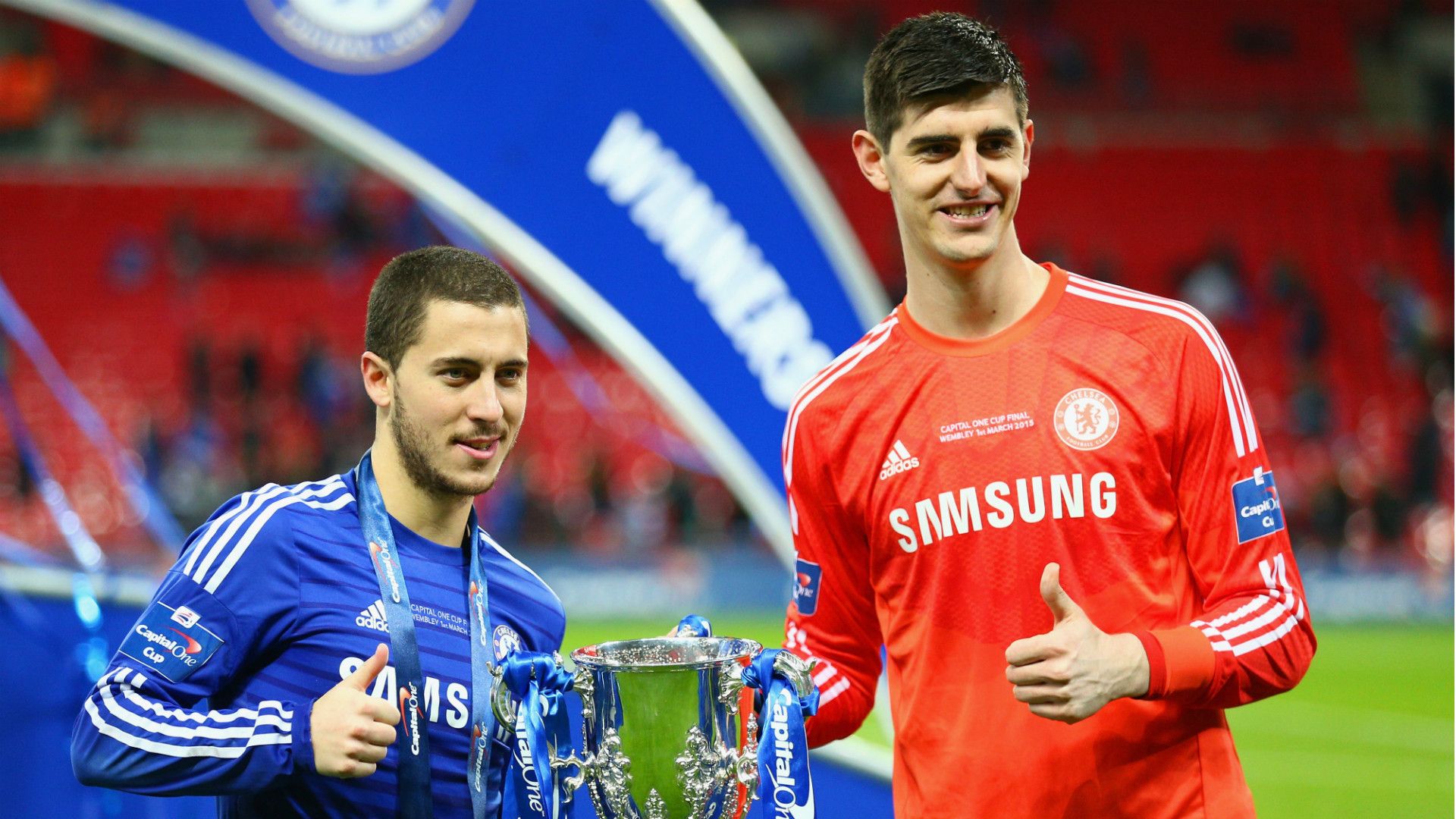 Eden Hazard Thibaut Courtois Chelsea 2014-15