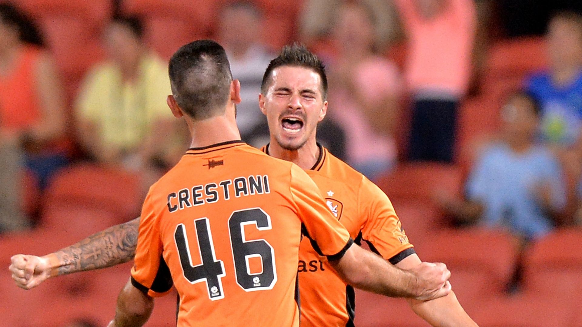 Jamie Maclaren Brisbane Roar v Wellington Phoenix A-League 16042017