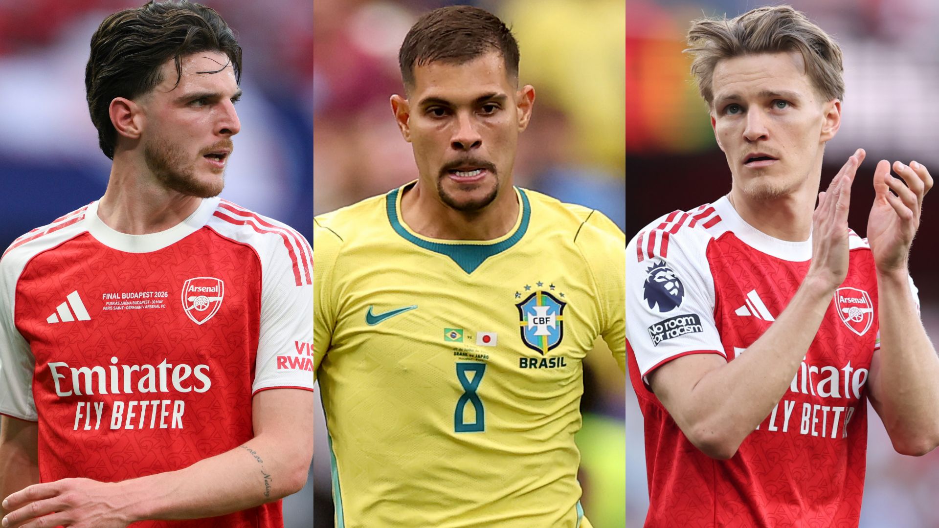 Bruno Guimaraes Declan Rice Martin Odegaard