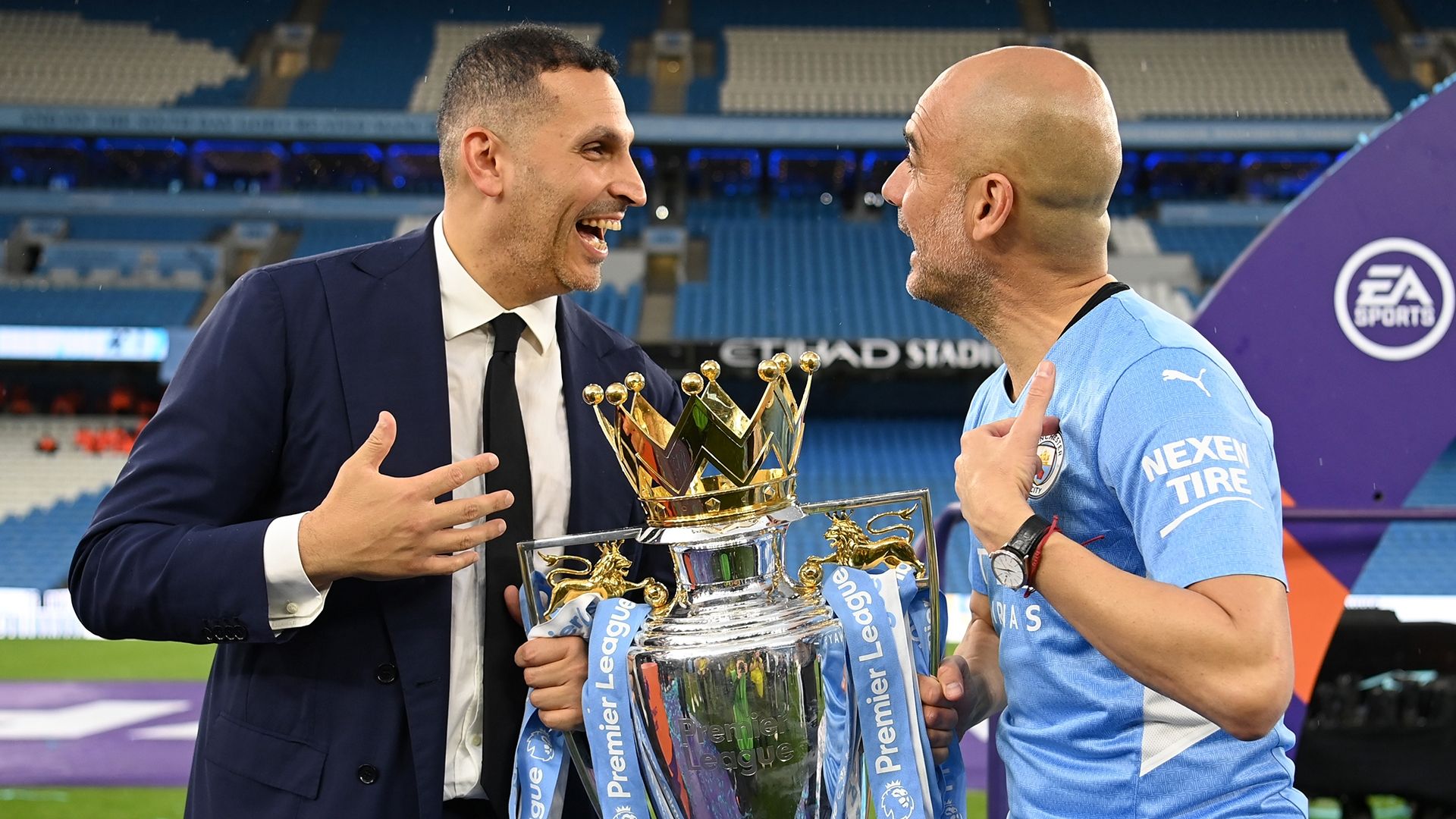 Pep Guardiola Khaldoon Al Mubarak Manchester City Premier League 2021-22 