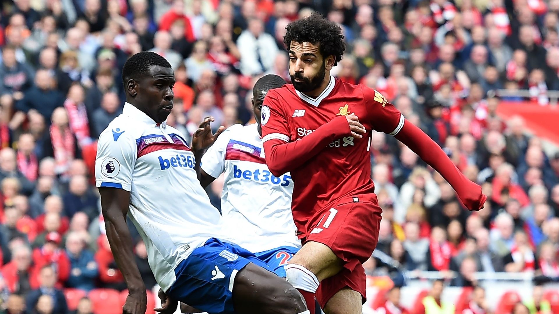 Kurt Zouma & Mohamed Salah - Liverpool v Stoke City