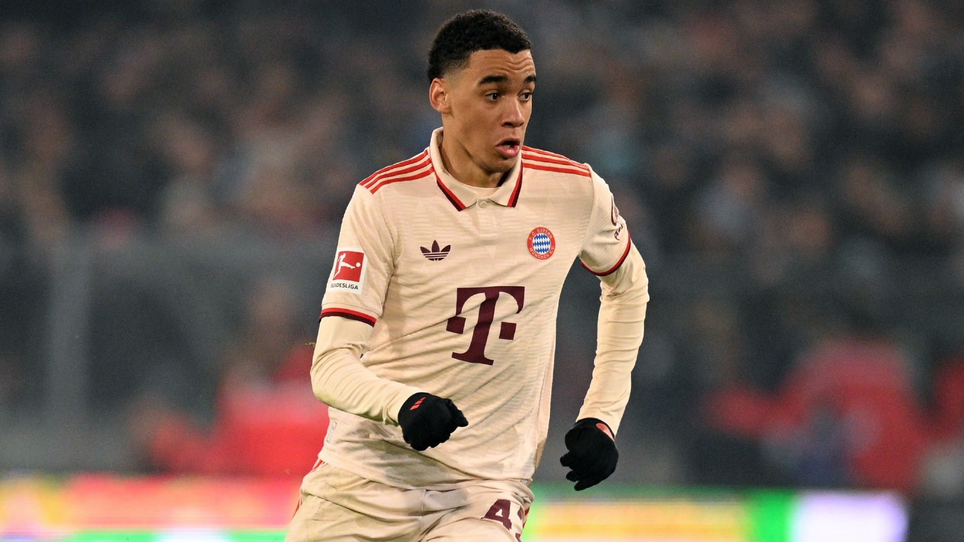 Jamal Musiala of Bayern in action 