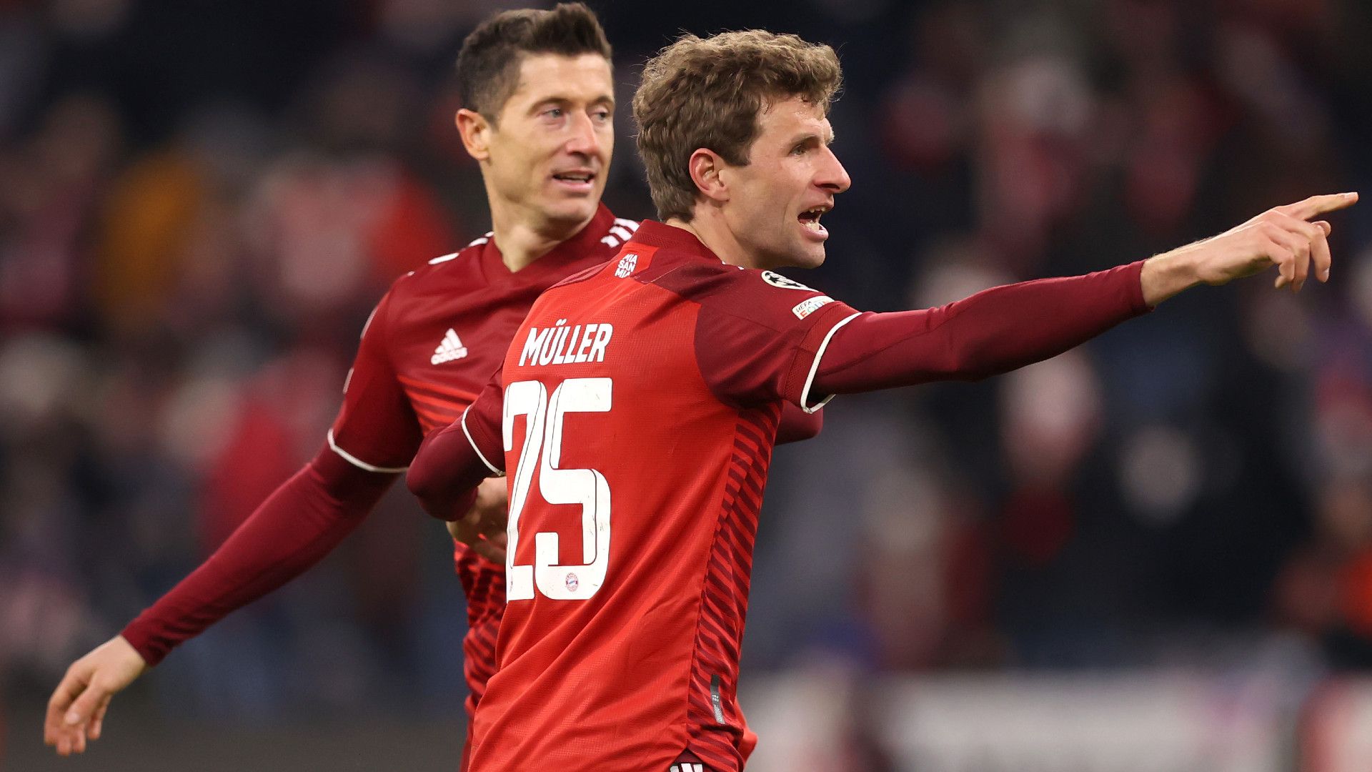 ROBERT LEWANDOWSKI THOMAS MÜLLER BAYERN MÜNCHEN CHAMPIONS LEAGUE 08032022