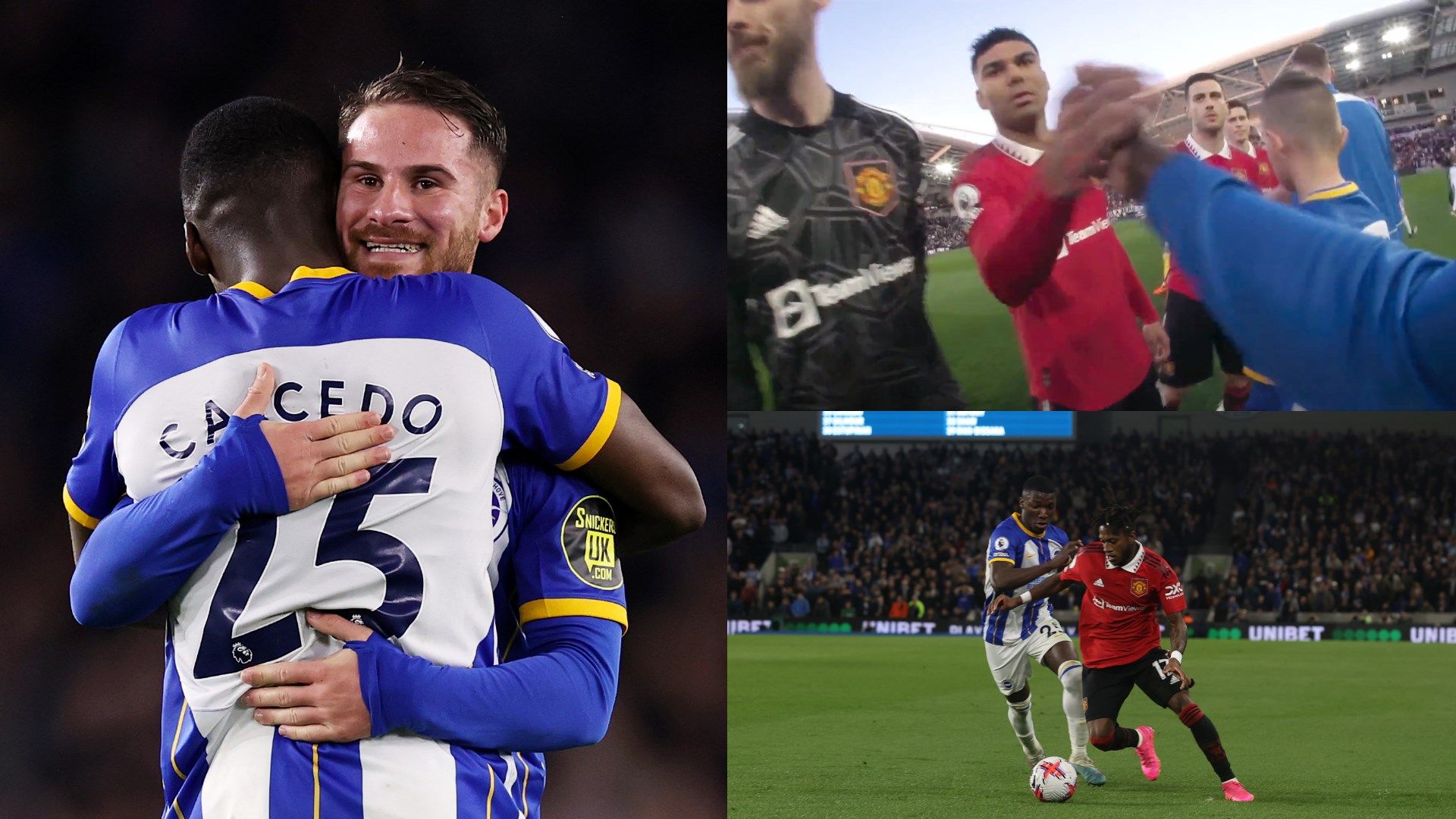 Moises Caicedo Brighton vs Manchester United pre-match bodycam