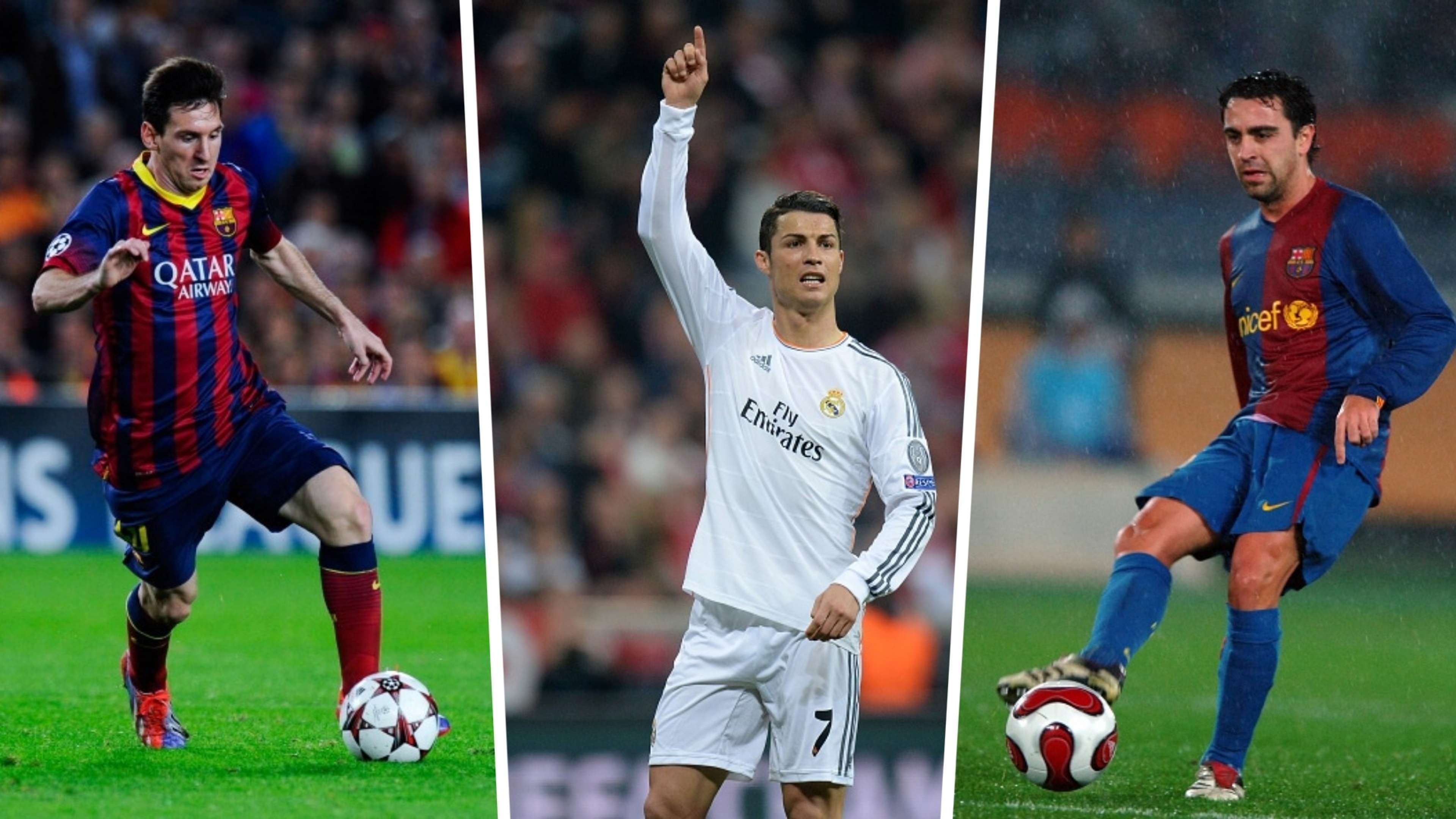 Lionel Messi, Cristiano Ronaldo, Xavi Hernandez