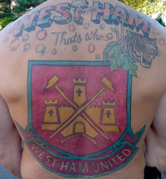 Premier League fan tattoo WHU