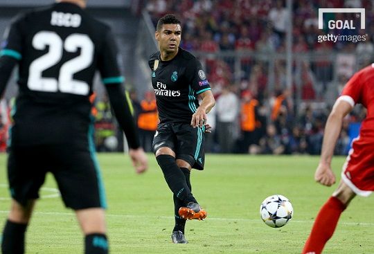 26일(한국시간) 레알 마드리드와 바이에른 뮌헨의 2017-2018시즌 UEFA 챔피언스리그 준결승 1차전에 선발출전한 레알의 카세미루. 사진=게티이미지