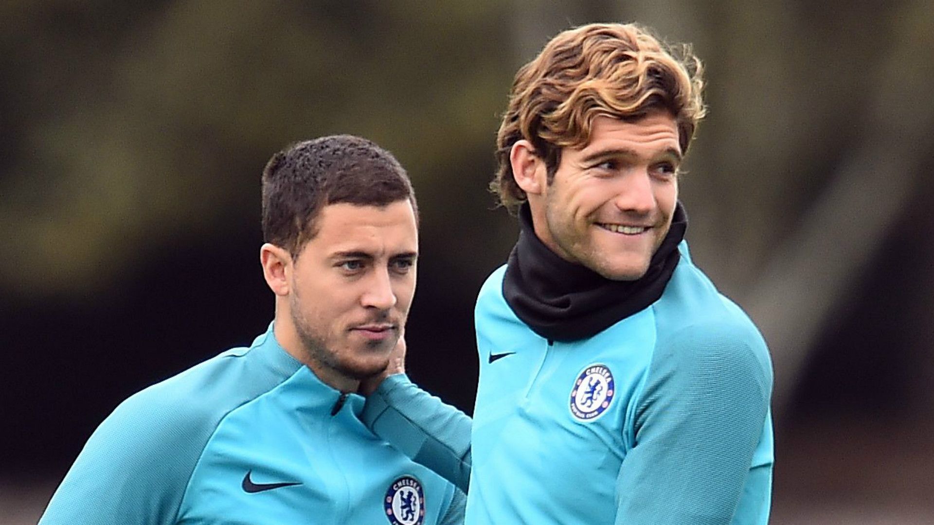 Marcos Alonso Eden Hazard Chelsea 2017-18