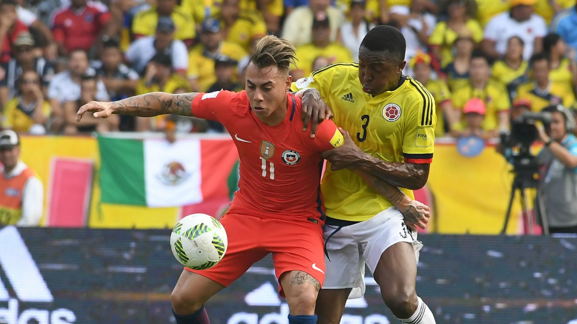 Bandera de México Colombia vs Chile