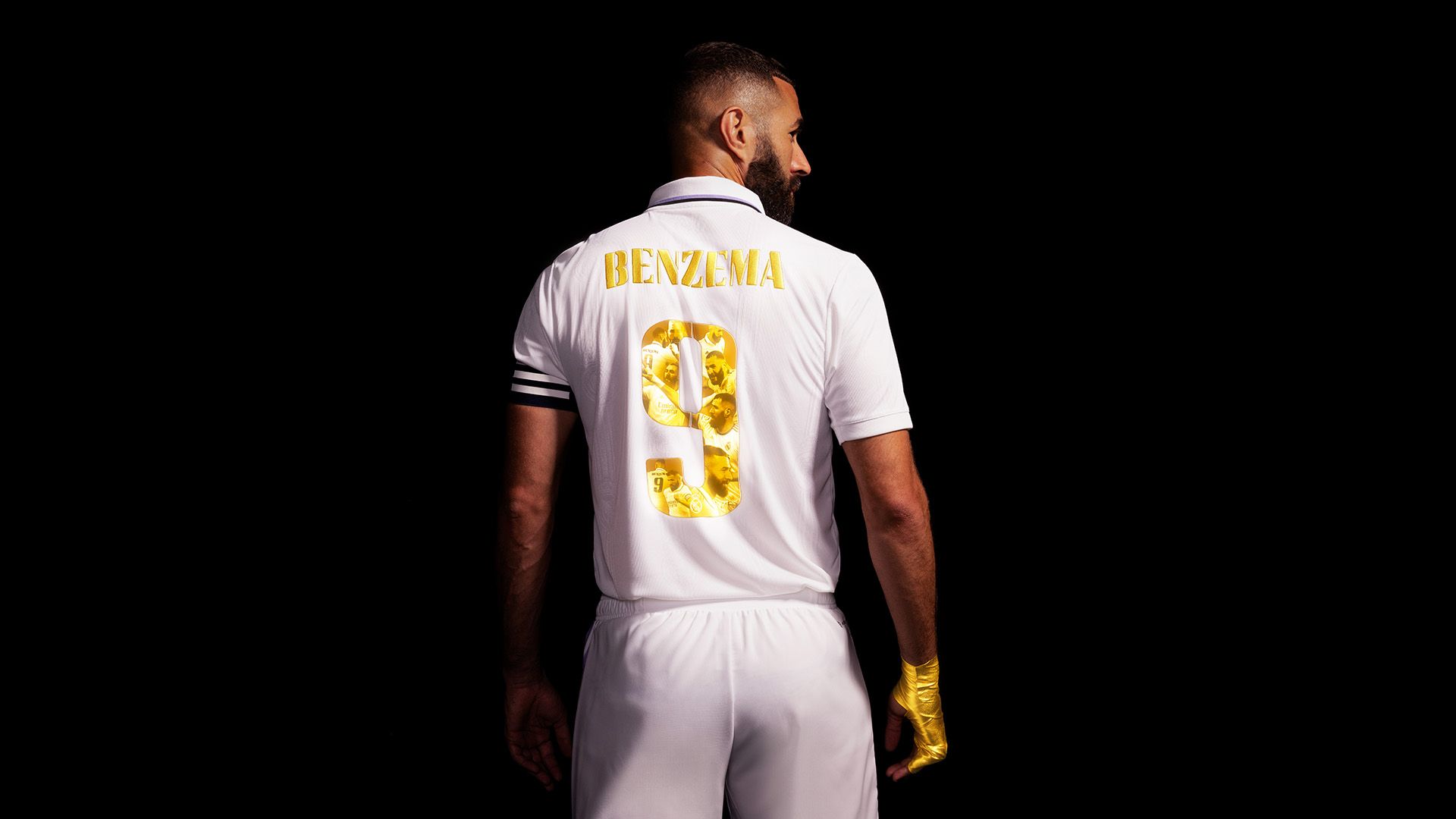 adidas x Benzema Gold Real Madrid kit 