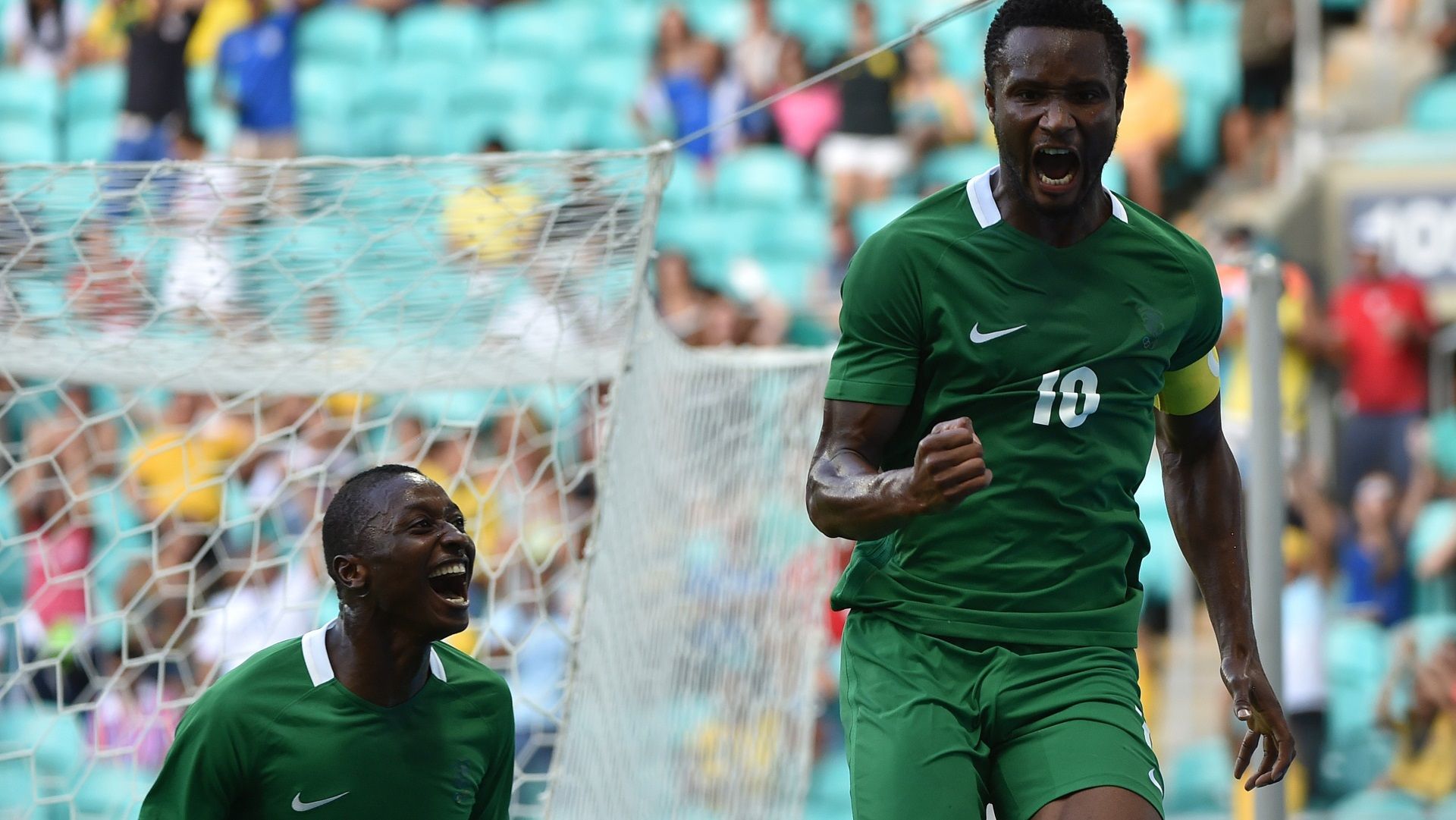 John Obi Mikel and Umar Sadiq of Nigeria