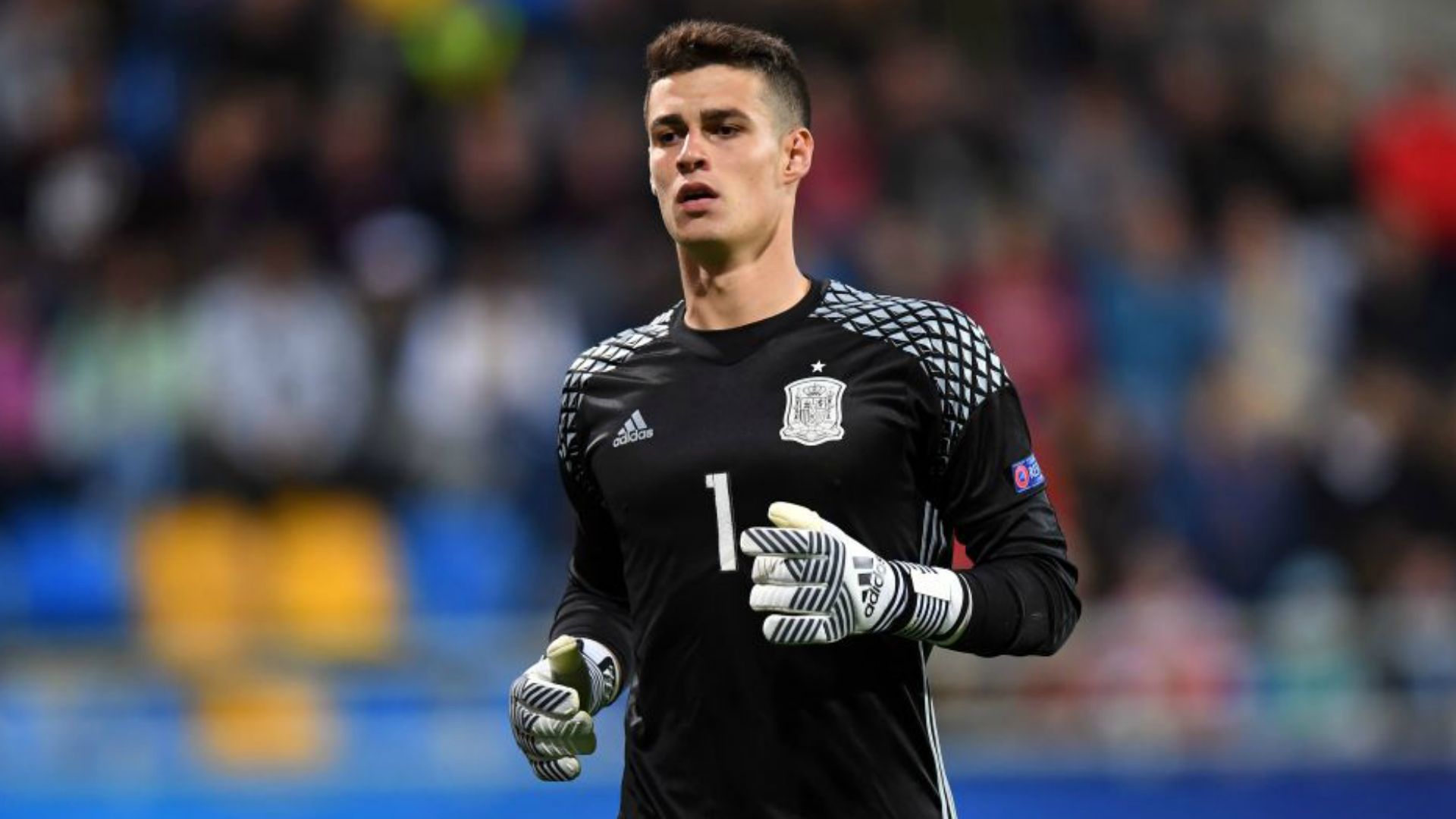 Kepa Arrizabalaga in a Spain U21 match