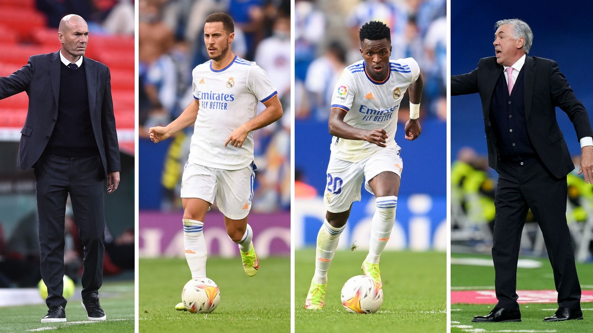 Zinedine Zidane Eden Hazard Vinicius Junior Carlo Ancelotti Real Madrid