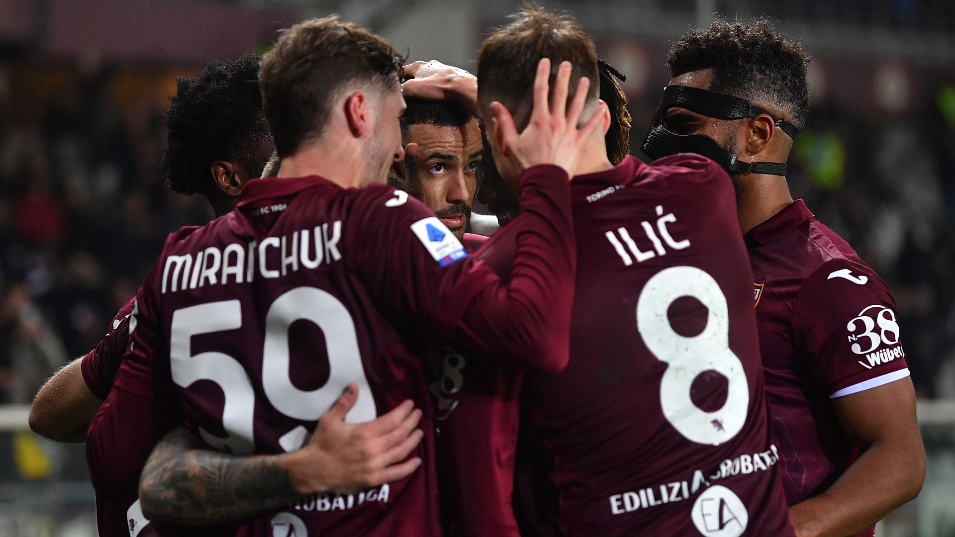 Torino celebrating Cremonese Serie A