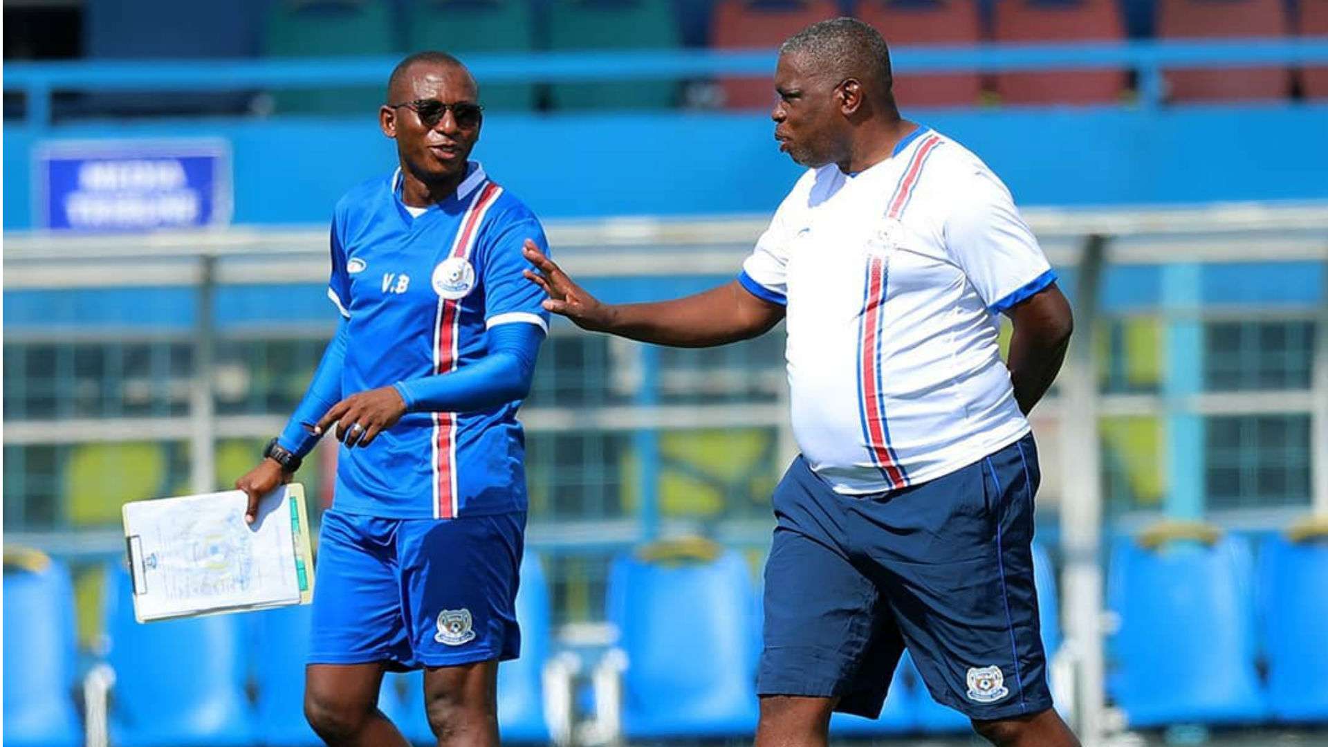 Vivier Bahati and George Lwandamina of Azam FC.