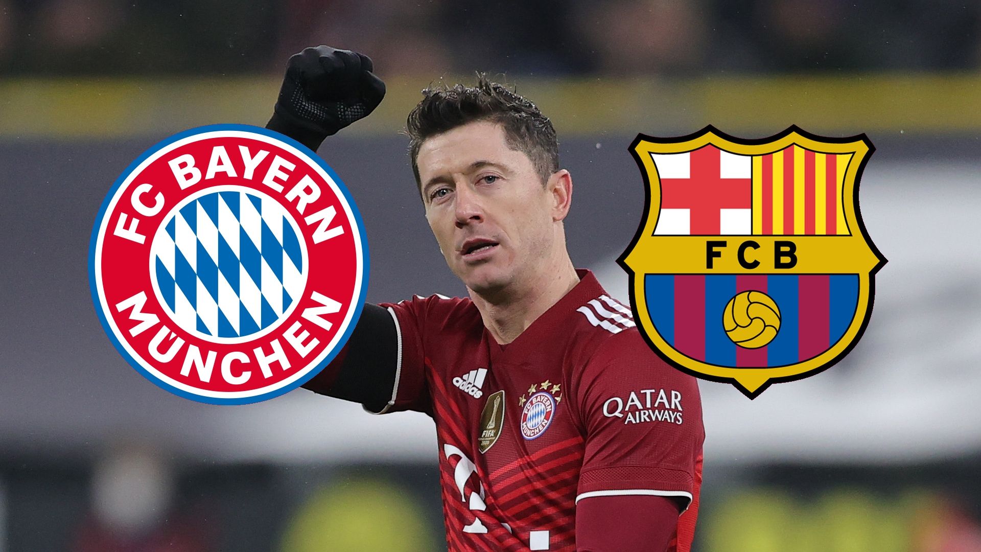 Robert Lewandowski Bayern Barcelona 2021 Logos