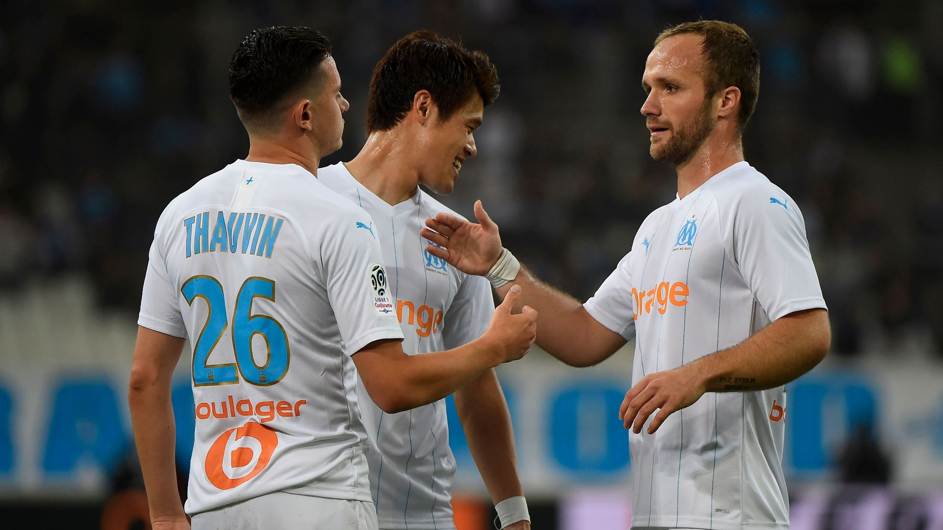 Florian Thauvin, Hiroki Sakai, Valère Germain, Olympique de Marseille, 2018-2019