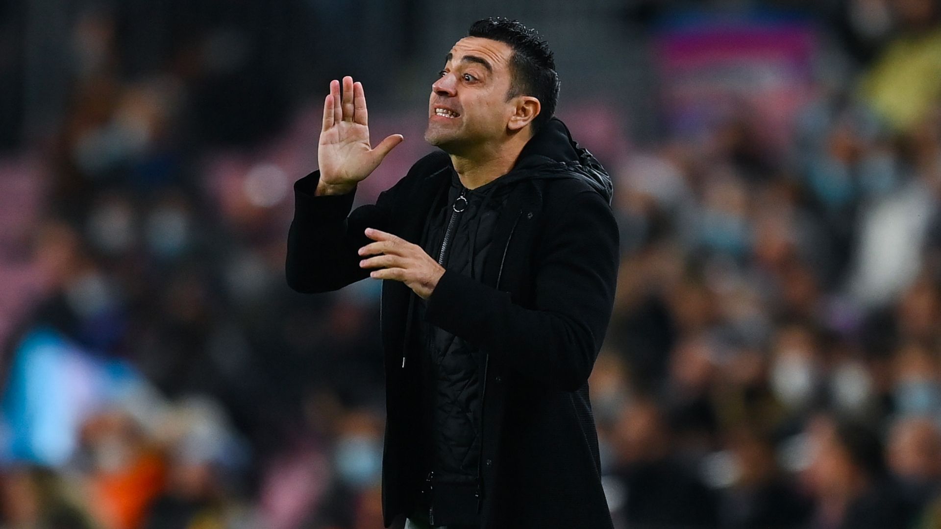 Xavi durante su debut con el Barcelona