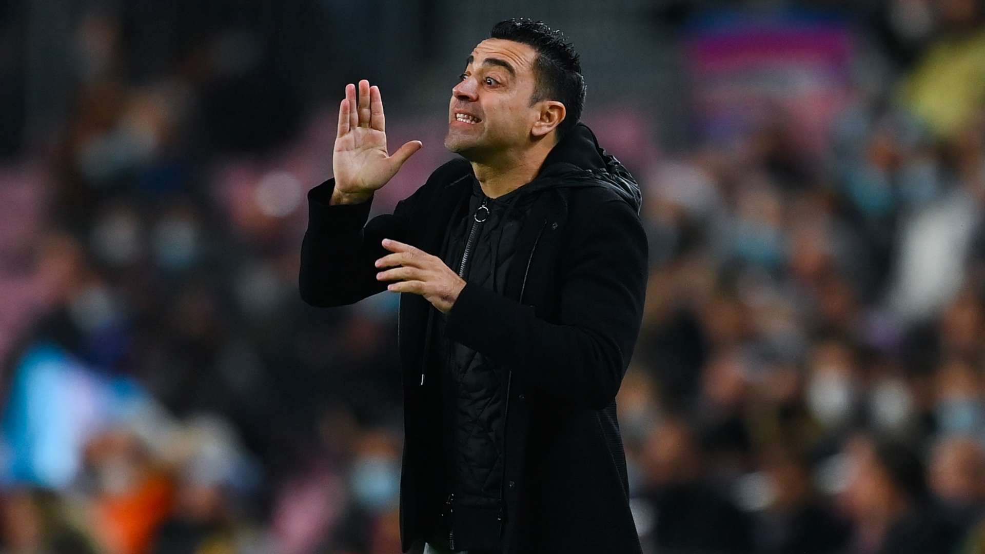 Xavi durante su debut con el Barcelona