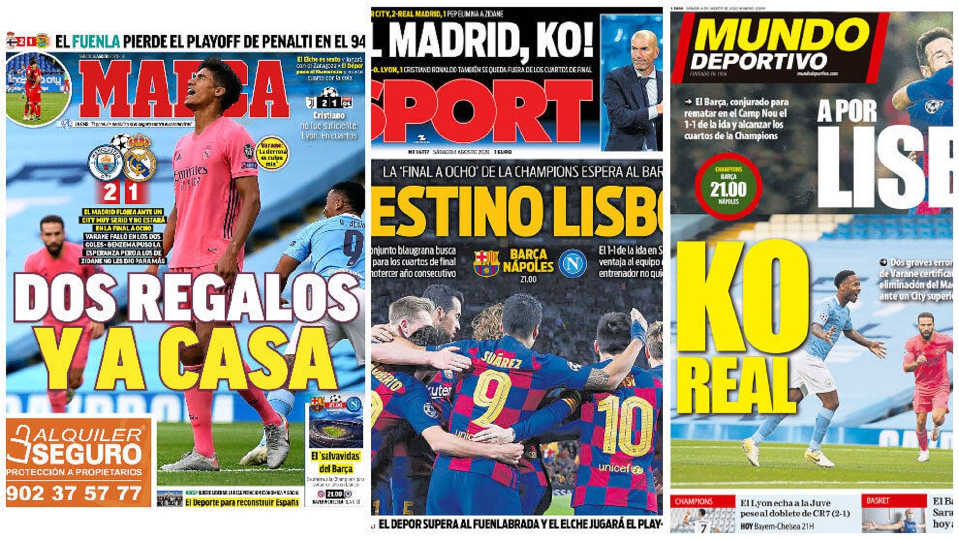 Covers newspapers 8 Aug