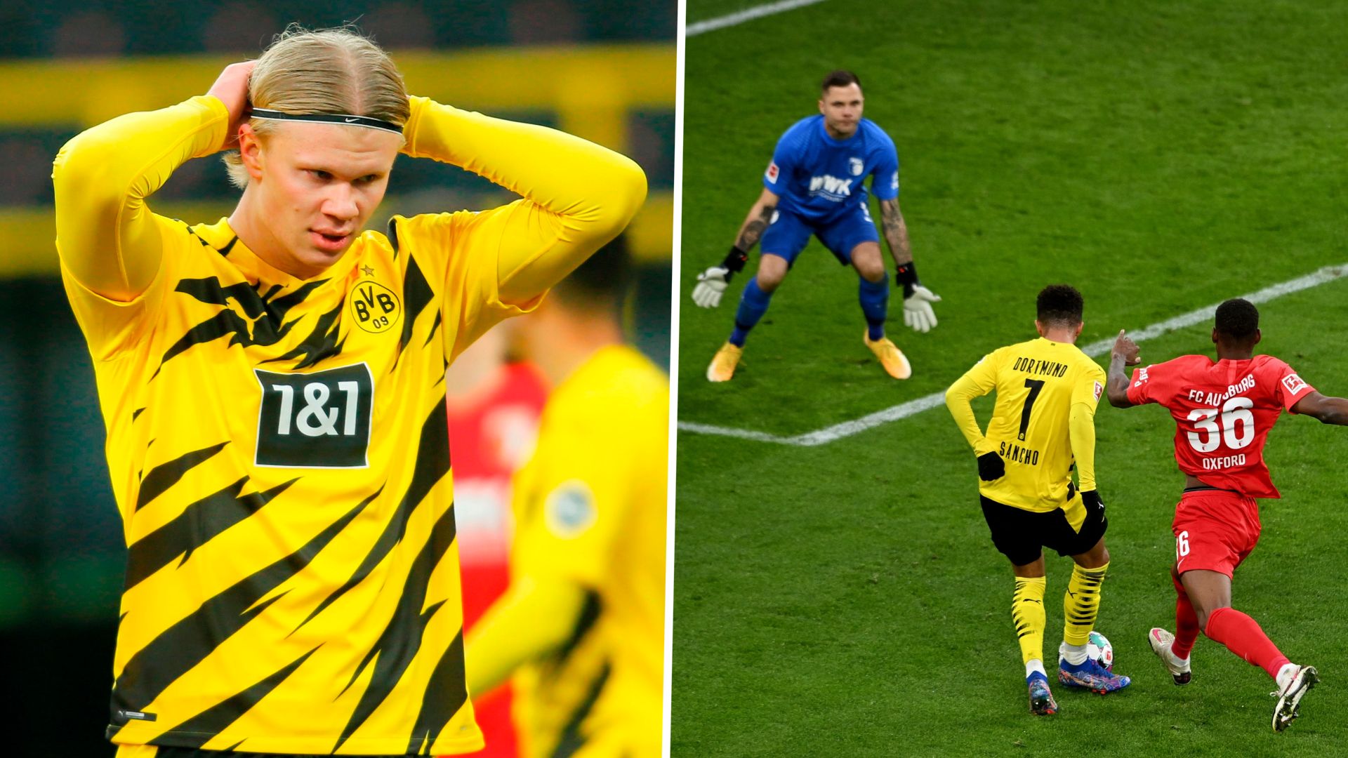 GFX Erling Haaland Jadon Sancho Borussia Dortmund Augsburg 2021