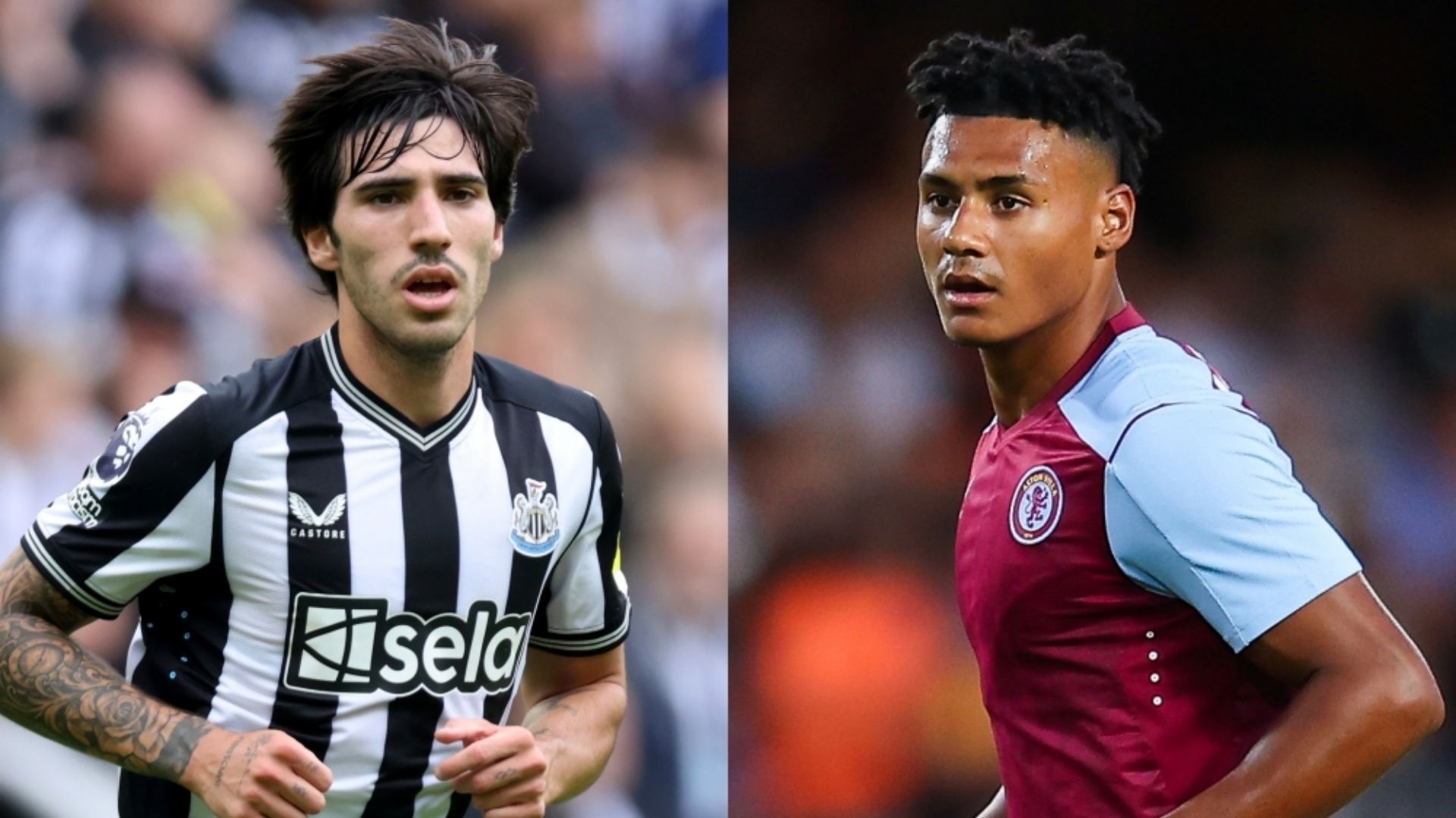 Sandro Tonali Newcastle Ollie Watkins of Aston Villa