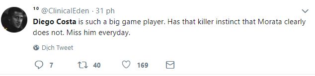 Reaction Diego Costa