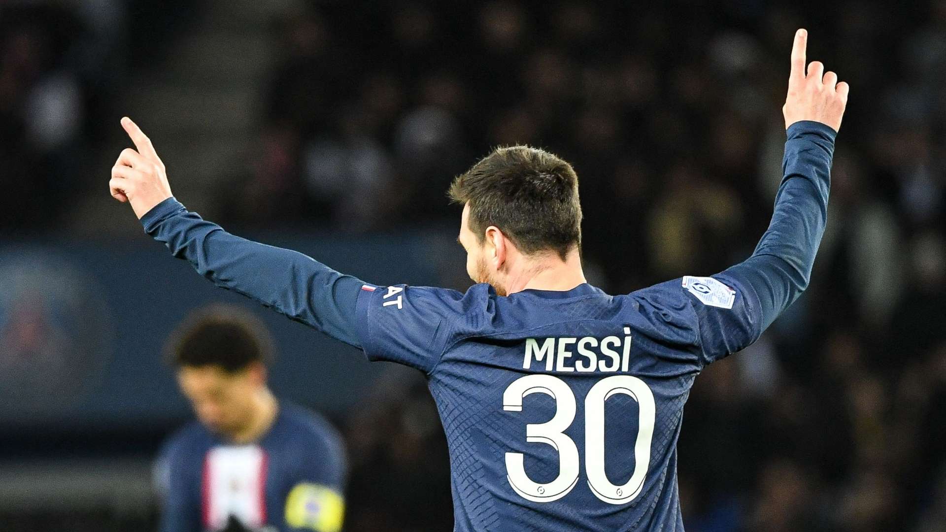 Lionel Messi celebrates PSG Angers Ligue 1