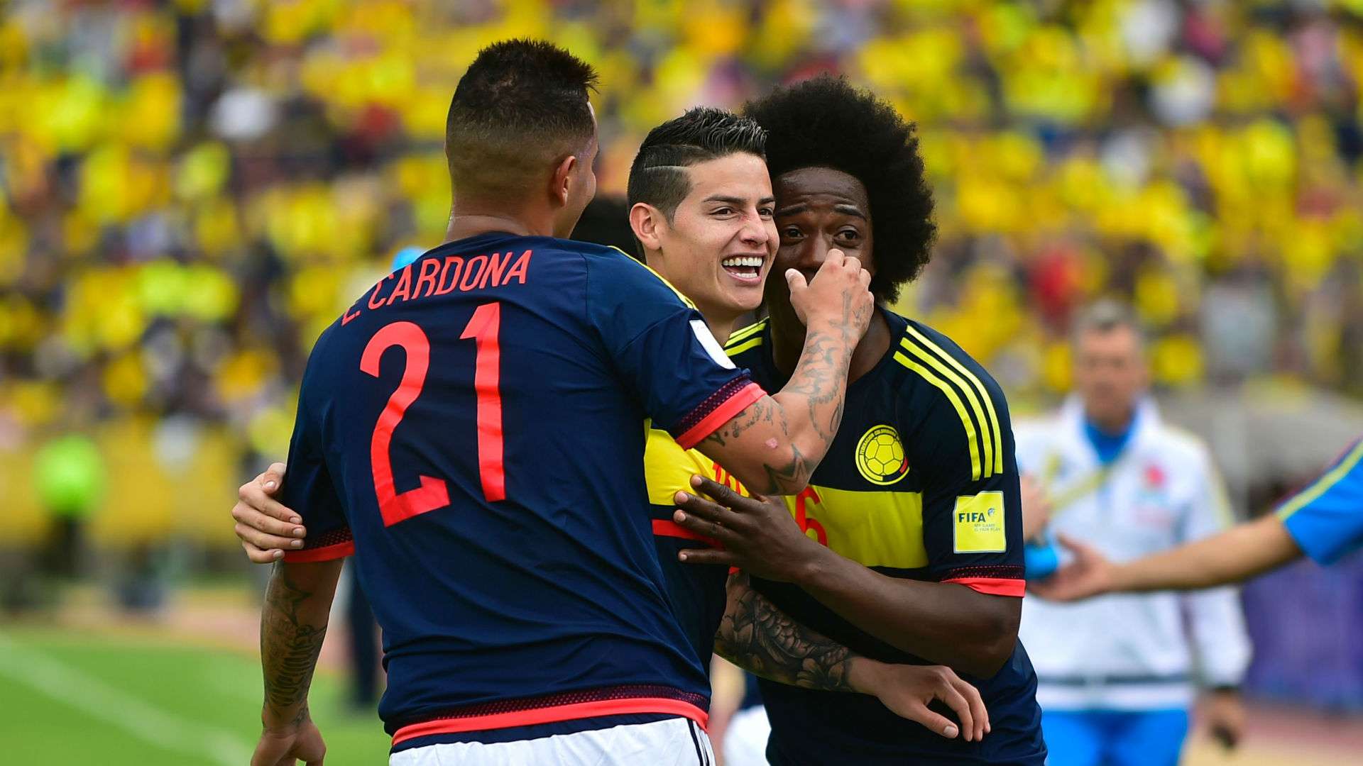 Colombia celebra vs Ecuador Eliminatoria Sudamericana 29032017